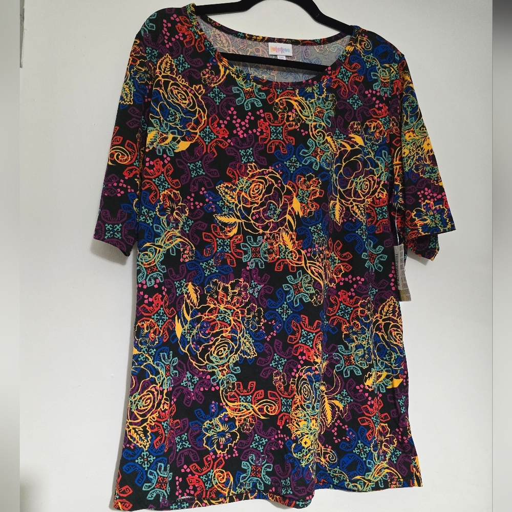 LuLaRoe Colorful Floral Tunic Top